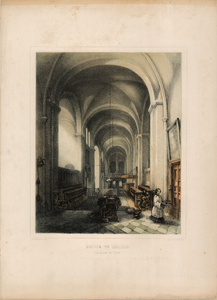 D137 Interieur van de kerk te Rolduc – zie ook C70 – plaat nr.2 uit “Rolduc et ses Environs”door Alex Schaepkens – ...