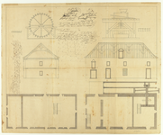 D171 Plattegronden en doorsneden voor de bouw van een watermolen t.b.v. Magnee&Burghoff (Op de Roer) – akte notaris ...