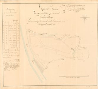 D172 Kaart van de hoeve Hatebour, eigendom van de erfgename Hermans te Heel – Akte notaris F.W. Milliard,1838 nr. 245, 1838