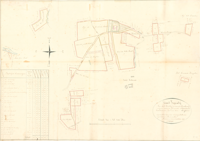 D174 Kaart van landerijen en gebouwen van de Beekerhof onder Swalmen, groot ca. 45 ha. – Akte notaris F.W. Milliard ...
