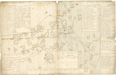 D178 Kaart van de (uitgebreide) eigendommen van de erfgenamen van Mathias Buysen c.s te Beegden.- Akte notaris H.A. ...