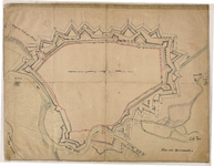 D34 Plattegrond der muren en vestingwerken van Roermond – schaal in vadems Brabants, c.1750