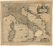 D38 Landkaart van Italie, Corsica en Sardinië – met diverse schalen, c.1700