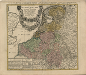 D39 Landkaart de Noordelijke en Zuidelijke Nederlanden naar de metingen van Cassini, Snellius en Mouchenbrock, met de ...