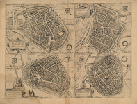 D58 Plattegrond in vogelvlucht der binnenstad van Roermond, c.1616