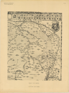 D72 Landkaart van de huidige provincies Brabant en Limburg – rechtsboven het wapen van het hertogdom Brabant –, Cop: ...