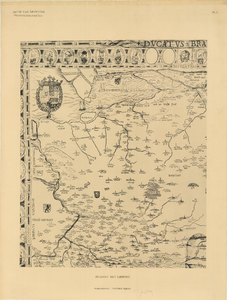 D73 Landkaart van de huidige provincies Brabant en limburg – rechtsboven het wapen van het hertogdom Brabant –, Cop: ...
