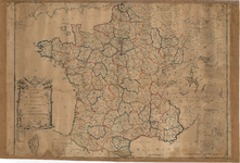 E7 Landkaart van Frankrijk met de nieuwe indeling in departementen en districten – Diverse schalen, 1792