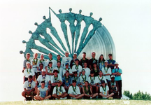1995.C3 18e wereldjamboree ( het ophangen van de wereldjamboree vlag ten gemeentehuize te Roermond)
