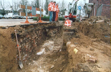 23K3d De opgegraven stadsmuur aan de Minderbroederssingel