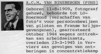 1945.P1a A.C.M van Binsbergen (Fons), fotograaf