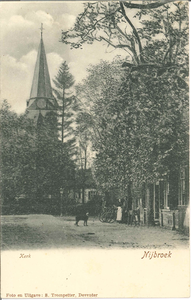 GAV-PK-N-021 Nijjbroek; Dorpsplein; NH kerk; café Kers., 1903 - 1907