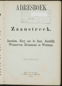  Adresboek van de Zaanstreek : Zaandam, Koog aan de Zaan, Zaandijk, Wormerveer, Krommenie en Westzaan, pagina 7