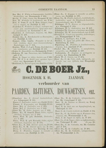  Adresboek van de Zaanstreek : Zaandam, Koog aan de Zaan, Zaandijk, Wormerveer, Krommenie en Westzaan, pagina 27