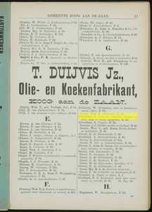  Adresboek van de Zaanstreek : Zaandam, Koog aan de Zaan, Zaandijk, Wormerveer, Krommenie en Westzaan, pagina 77