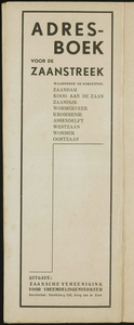  Adresboek voor de Zaanstreek waaronder de gemeenten: Zaandam, Koog aan de Zaan, Zaandijk, Wormerveer, Krommenie, ...