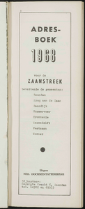  Adresboek voor de Zaanstreek bevattende de gemeenten Zaandam, Koog aan de Zaan, Zaandijk, Wormerveer, Krommenie, ...