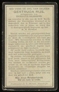 27 Gertruda Rijs, datum overlijden: 14-02-1916
