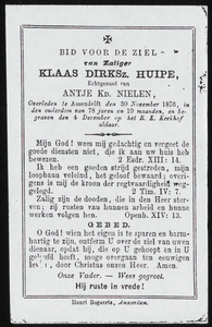 28 Klaas Dirksz. Huipe, datum overlijden: 30-10-1876