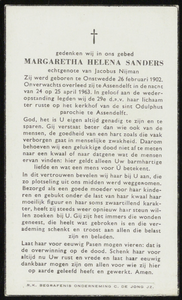 30 Margaretha Helena Sanders, datum overlijden: 25-04-1963
