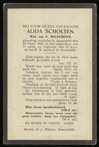 51 Alida Scholten, datum overlijden: 24-03-1923