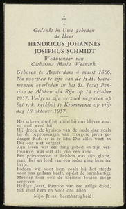 53 Hendricus Johannes Josephus Schmidt, datum overlijden: 14-10-1957