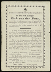 110 Dirk van der Park, datum overlijden: 10-04-1900