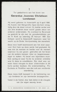 416 Gerardus Joannes Christiaan Landsman, datum overlijden: 25-02-1967