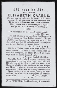 447 Elisabeth Kaaeijk, datum overlijden: 25-12-1884