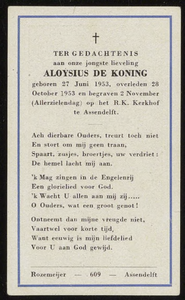 476 Aloysius de Koning, datum overlijden: 28-10-1953