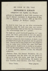 518 Hendrikus Kroon, datum overlijden: 29-12-1947