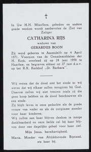 648 Catharina Rijs, datum overlijden: 24-06-1958