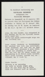 857 Nicolaas Dekker, datum overlijden: 21-03-1964