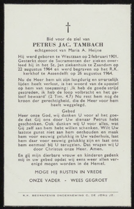 895 Petrus Jac. Tambach, datum overlijden: 22-08-1964