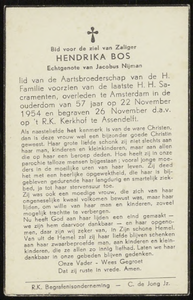1391 Hendrika Bos, datum overlijden: 22-11-1954