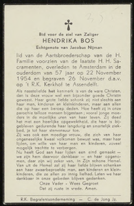 1437 Hendrika Bos, datum overlijden: 22-11-1954