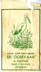 46 Tekening van een ooievaar in een groene tint, Hotel Café Restaurant De Ooievaar