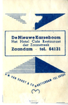 48 Blauwe tekst, De Nieuwe Karseboom - Het hotel Café Restaurant der Zaanstreek