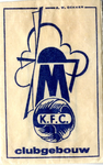 62 Tekening van een molen - letter M - voetbal in blauwe tint, KFC Clubgebouw
