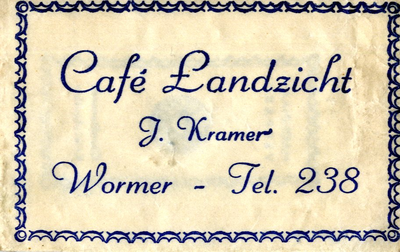 68 Blauwe tekst, Café Landzicht