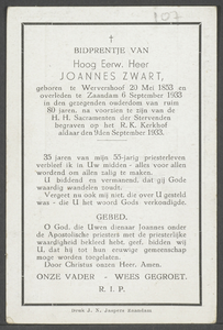 107 Joannes Zwart, datum overlijden: 06-09-1933