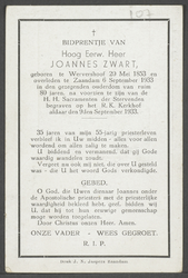 107 Joannes Zwart, datum overlijden: 06-09-1933