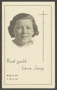 113 Joop Sweegers, datum overlijden: 15-02-1941