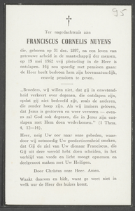 95 Franciscus Cornelis Nuyens, datum overlijden: 19-05-1962