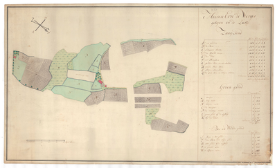 1290 Kaart van het Heeren erve de Werger, gelegen in De Lutte in het gericht Oldenzaal/C. Stemberg. - schaal in Rijnl. ...