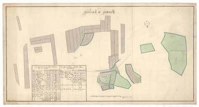 1293 Kaart van het erve Geerdink, gelegen in Gammelke in het gericht Oldenzaal. - . - schaal in Rijnl. roeden [ ca. 1 : ...