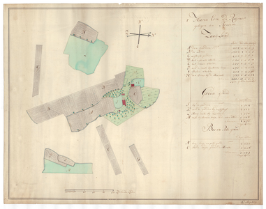 1297 Kaart van het Heeren erve de Reijmer, gelegen in Rossum in het gericht Oldenzaal/C. Stemberg. - schaal in Rijnl. ...