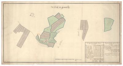 1299 Kaart van het erve Wissink, gelegen in Gammelke in het gericht Oldenzaal/S. van Beinum. - schaal in Rijnl. roeden ...