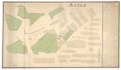1301 Kaart van de landen behoord hebbende onder het erve Braam, gelegen in Groot Agelo in het gericht Ootmarsum/G.W. ...
