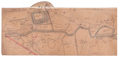 19224-C17.10 No. 10 Bathmen Kaart van de Schipbeek (Oude Schipbeek) tussen Scheperboers Land bij Loo met Arkelstein en ...